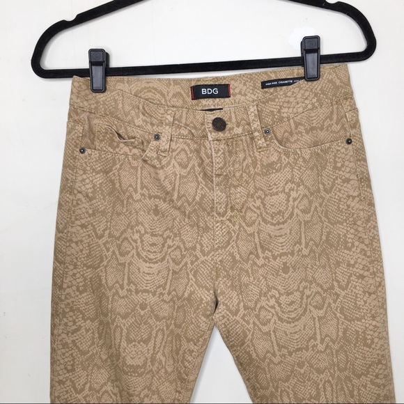 BDG Urban Outfitters High Rise Cigarette Ankle Snakeskin Jeans - Picture 4 of 12